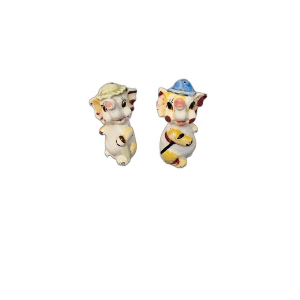 Vintage Dapper Elephant Salt & Pepper Shakers Made in Japan ITEM #2659